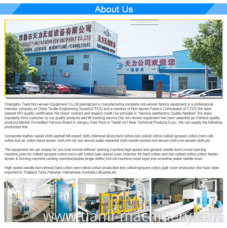 TLJ Changshu making fiber filling polyester wadding machines